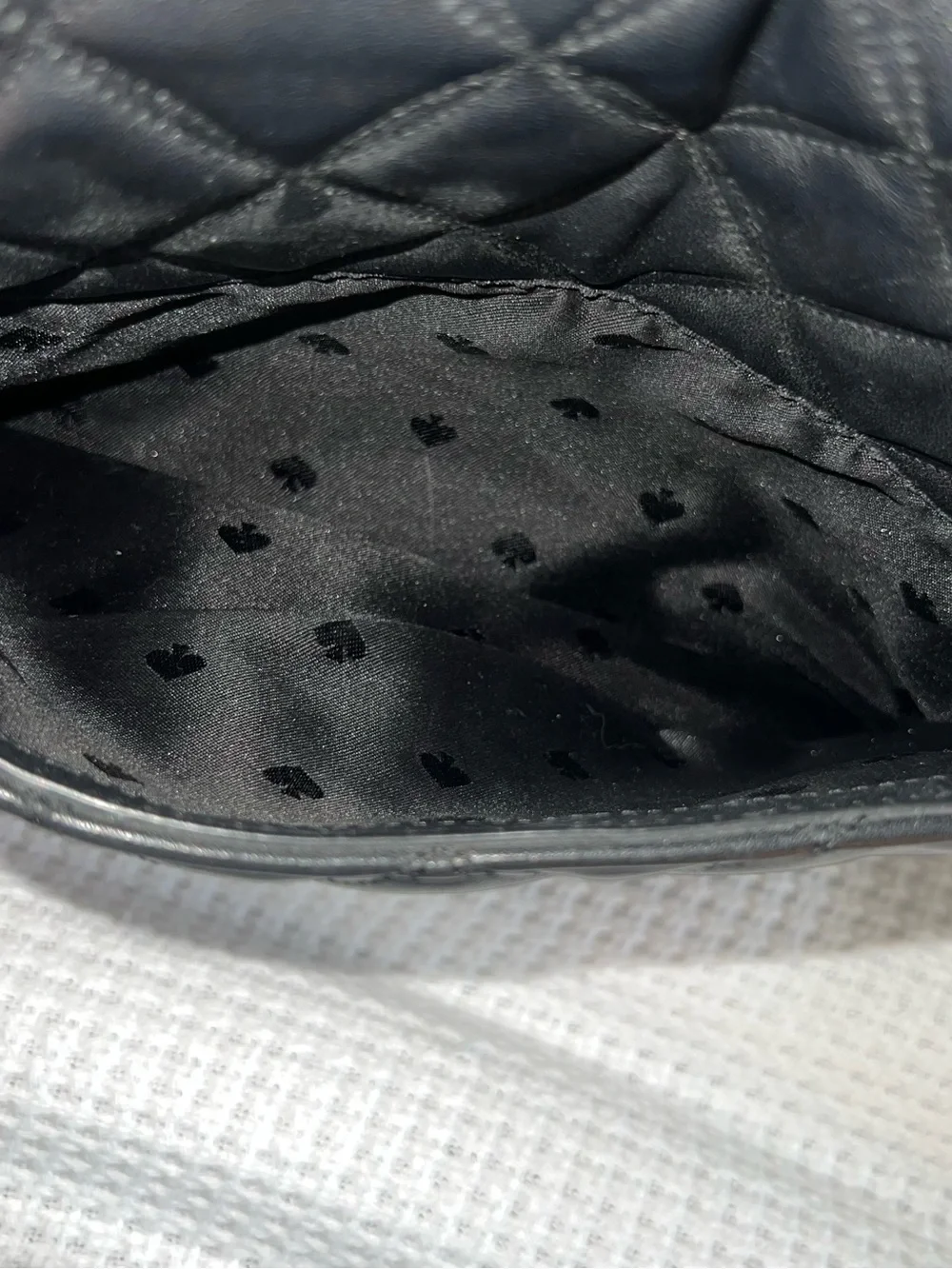 Kate Spade- Quilted Black Shoulder Bag with Chain Strap